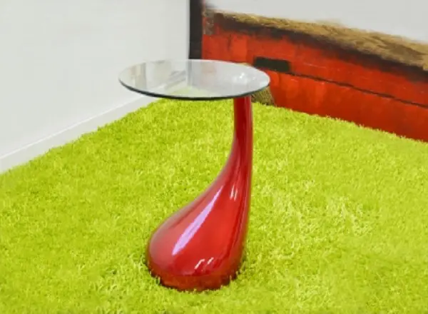 Red Tear Drop End Table
