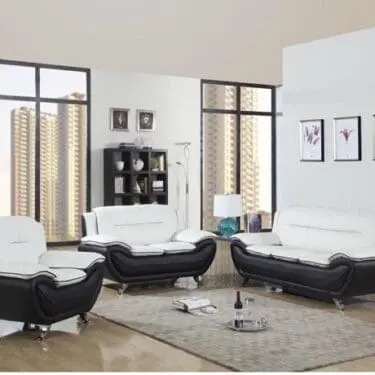 Tivoli Black & White Sofa & Loveseat