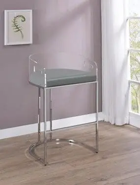Acrylic Back Bar Stools (Set of 2)
