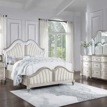 Evangeline Bedroom Set Ivory/Silver Oak