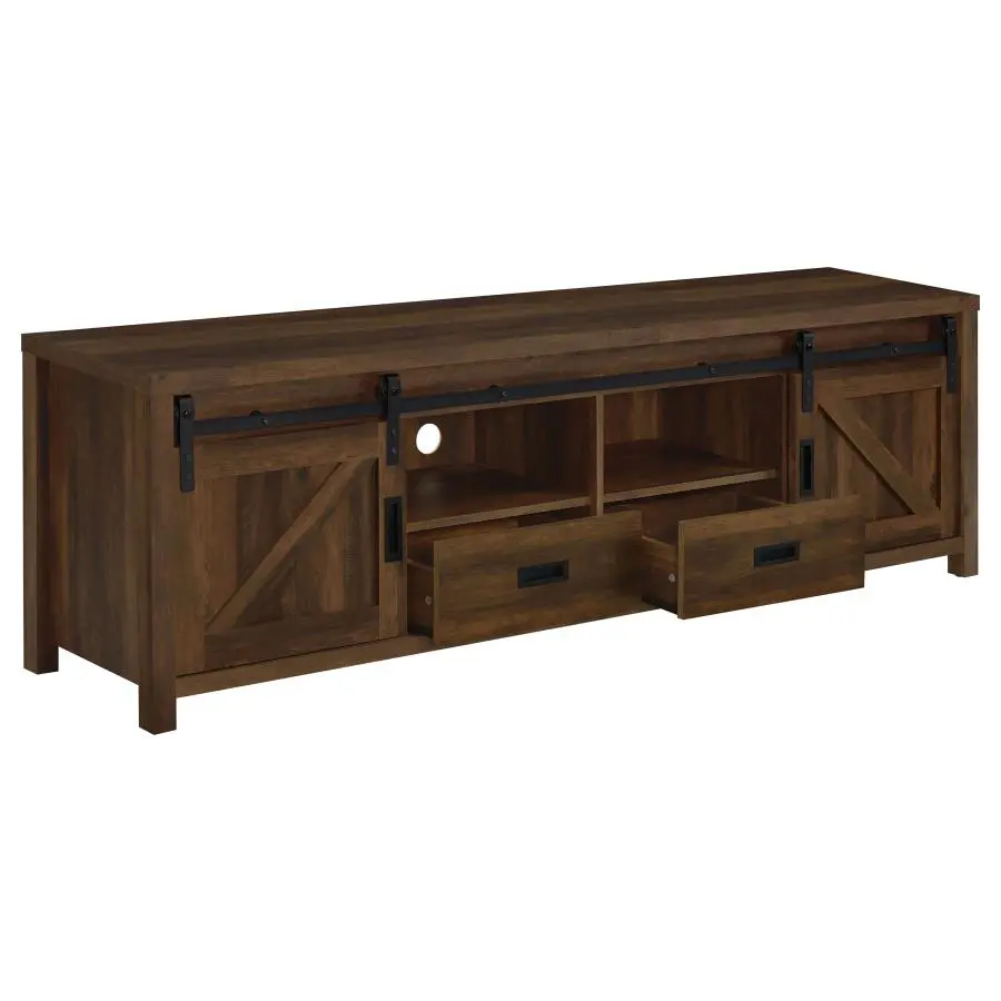 Madra Rectangular TV Console With 2 Sliding Doors - Image 2
