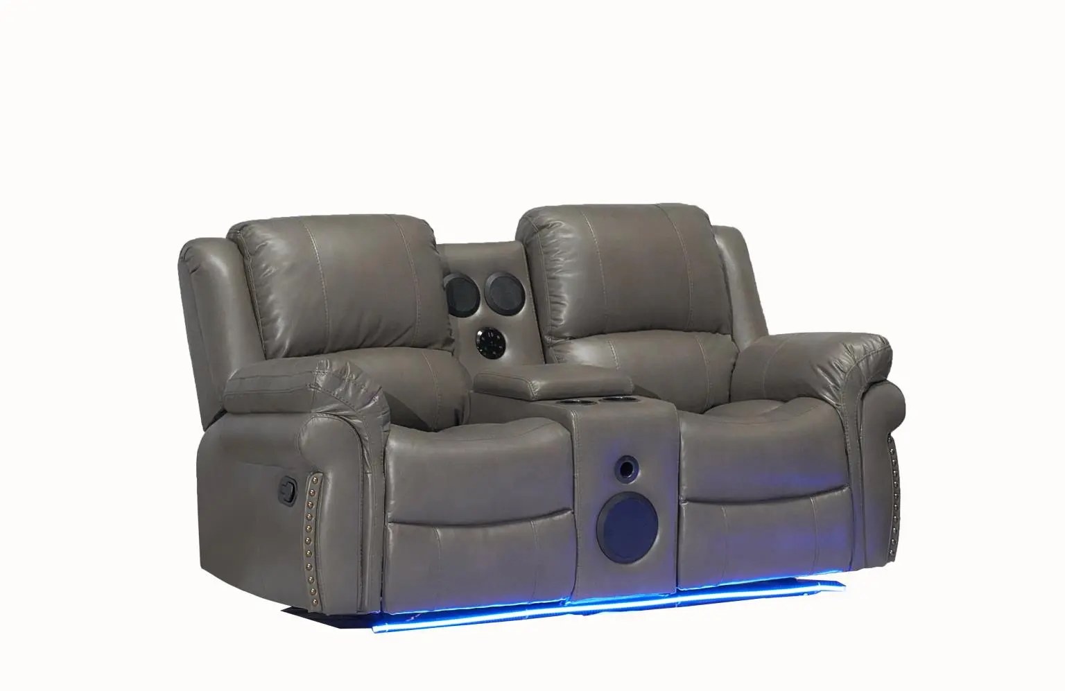 Cesar Grey Sofa Set w/Bluetooth Speakers & Led Light - Image 4