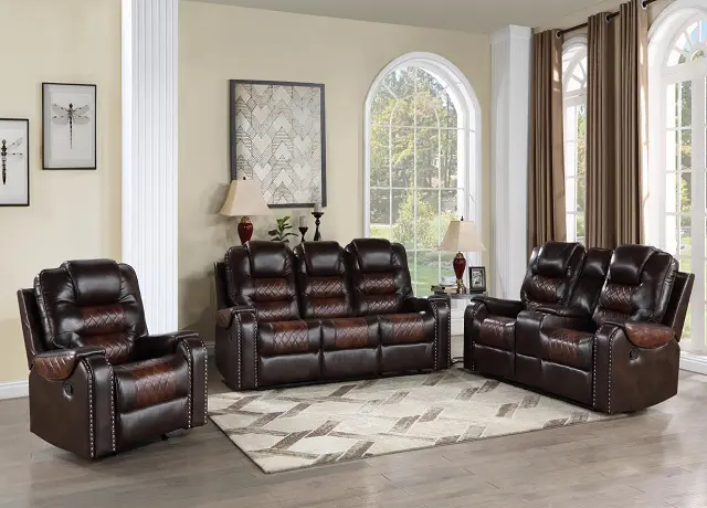 Harlow Motion Brown Sofa Set