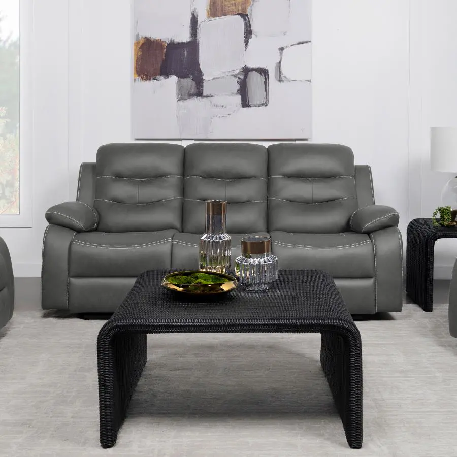 Nova Reclining Sofa Set Dark Grey - Image 5