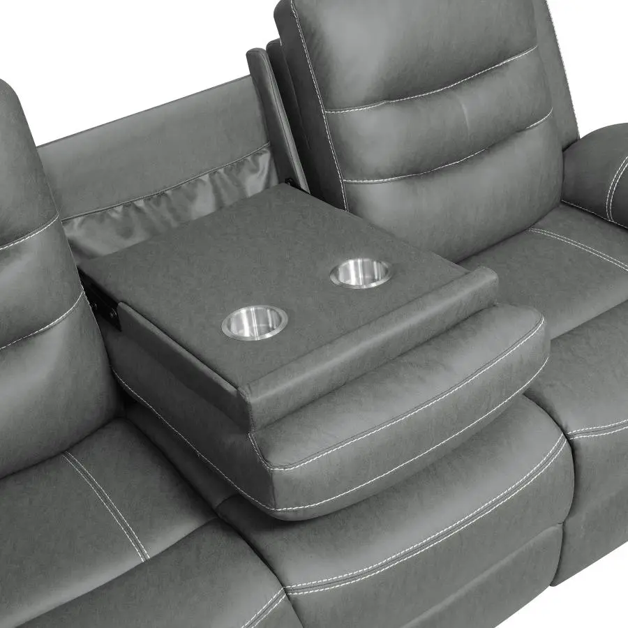 Nova Reclining Sofa Set Dark Grey - Image 4