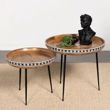 Ollie 2-Piece Round Nesting Table Set
