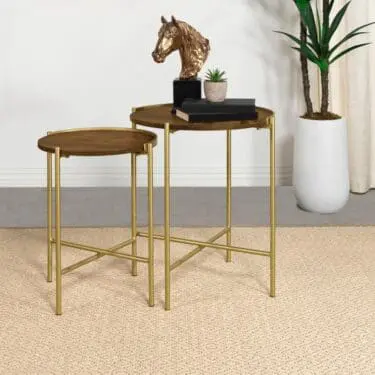 Malka 2PC Round Nesting Table Set