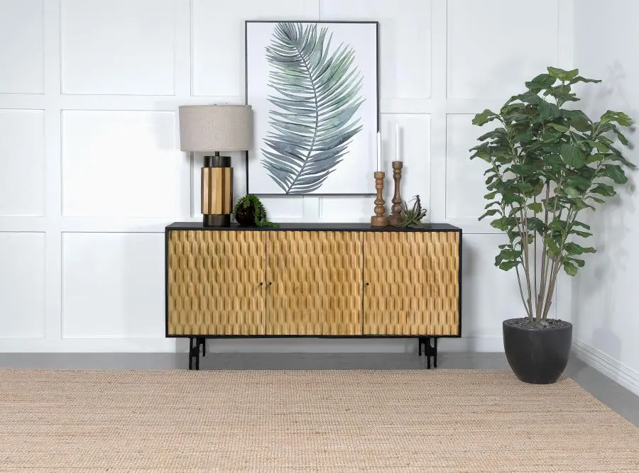 Aminah 3-Door Wooden Cabinet