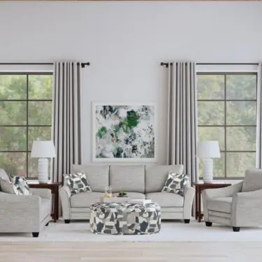 Tomkins Boucle Upholstered Sofa Set Light Grey