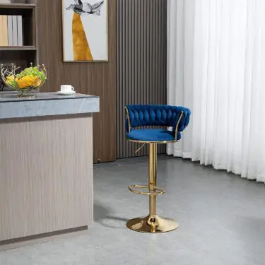 Yamel 360° Velvet Swivel Bar Stools (Set of 2)