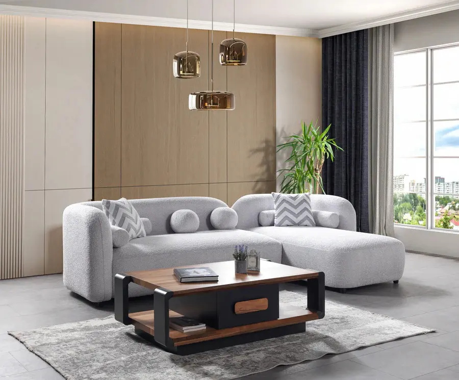 Liva Sand Boucle Sectional - Image 2