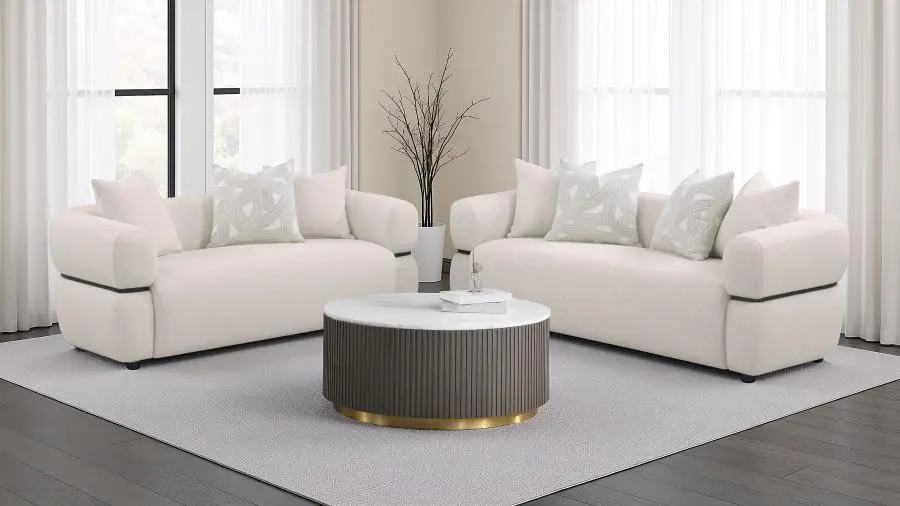 Jeanette Fabric Sofa Set Beige - Image 13
