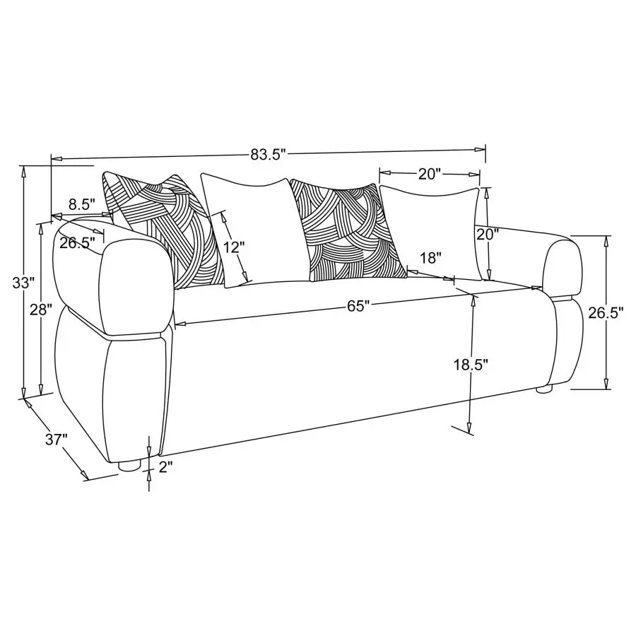 Jeanette Fabric Sofa Set Beige - Image 6