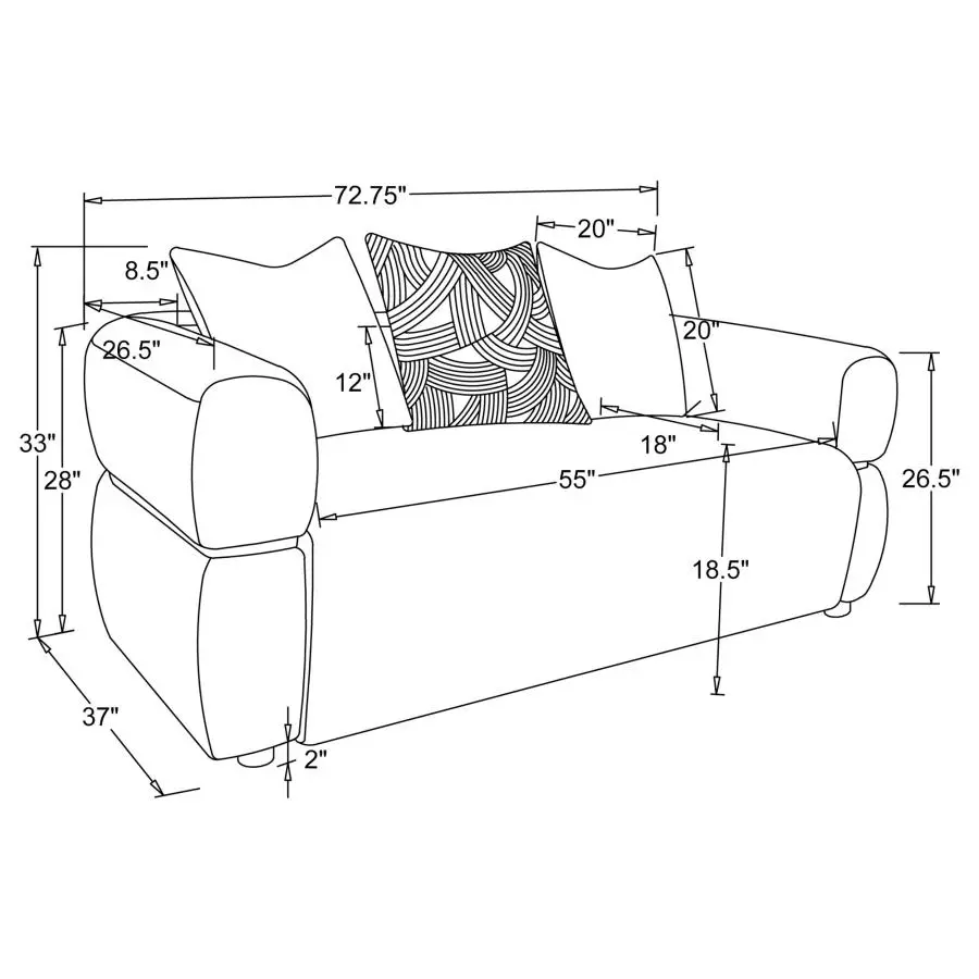 Jeanette Fabric Sofa Set Beige - Image 5