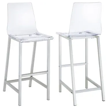 Juelia Clear Acrylic Bar Chair Chrome (Set of 2)