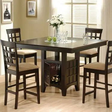 Gabriel Lattice-Back Counter Height Dining Set Cappuccino
