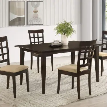 Gabriel 5-Piece Lattice-Back Rectangular Dining Set Cappuccino