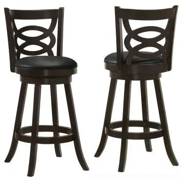 Calecita Wood Swivel Bar Chair Cappuccino (Set of 2)