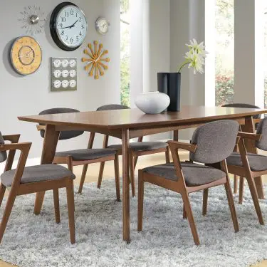 Malone Rectangular Dining Table Set Dark Walnut