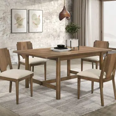 Crestmore Rectangular Dining Table Set Walnut