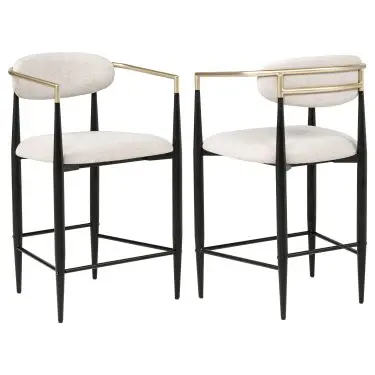 Tina Fabric Upholstered Counter Chair (Set of 2)