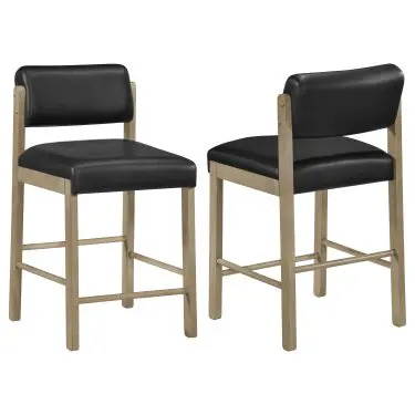 Kehoe Upholstered Counter Height Chair Black (Set of 2)
