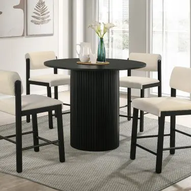 Hamlyn 5-piece Round Wood Counter Height Dining Set Black