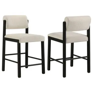 Kehoe Upholstered Counter Height Chair Cream and Black (Set of 2)