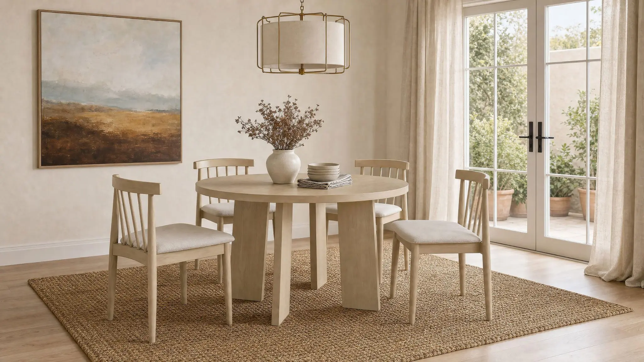 Strouse 5-piece Dining Set Natural Oak