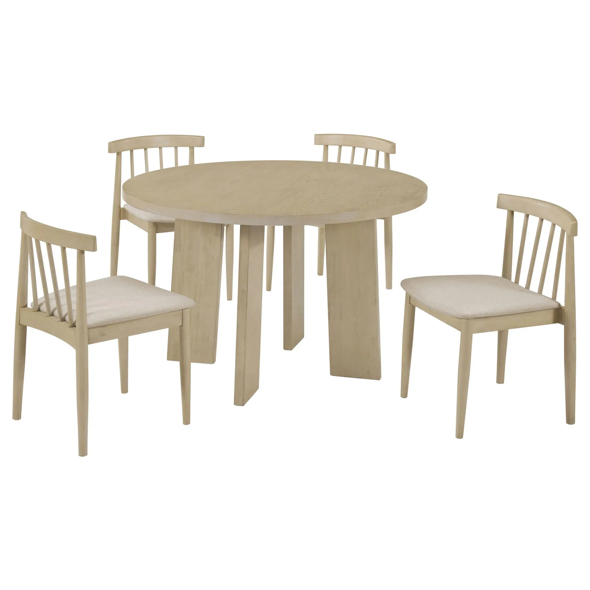Strouse 5-piece Dining Set Natural Oak - Image 2