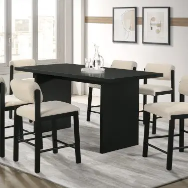 Decker 7-piece 70-inch Rectangular Counter Height Dining Set Black