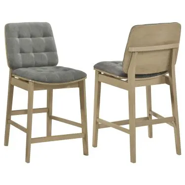 Redbridge Upholstered Counter Chair Grey (Set of 2)
