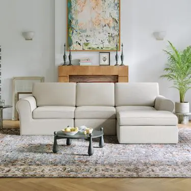 ComfyRoll Chenille Modular Sectional Sofa - White