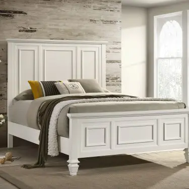 Sandy Beach Panel Bed Cream White