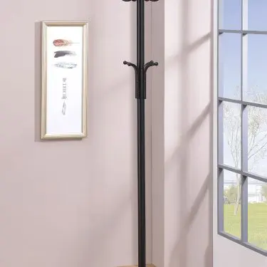 Collier 12 Hook Freestanding Coat Rack Hat Hanger Black