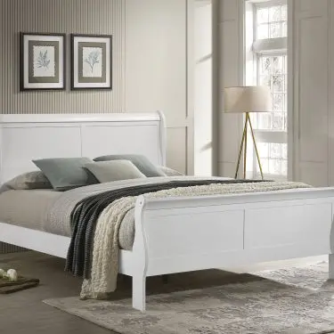 Louis Philippe Sleigh Bed White