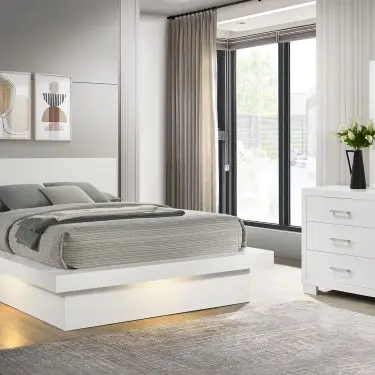 Jessica LED Bedroom Set Snow White