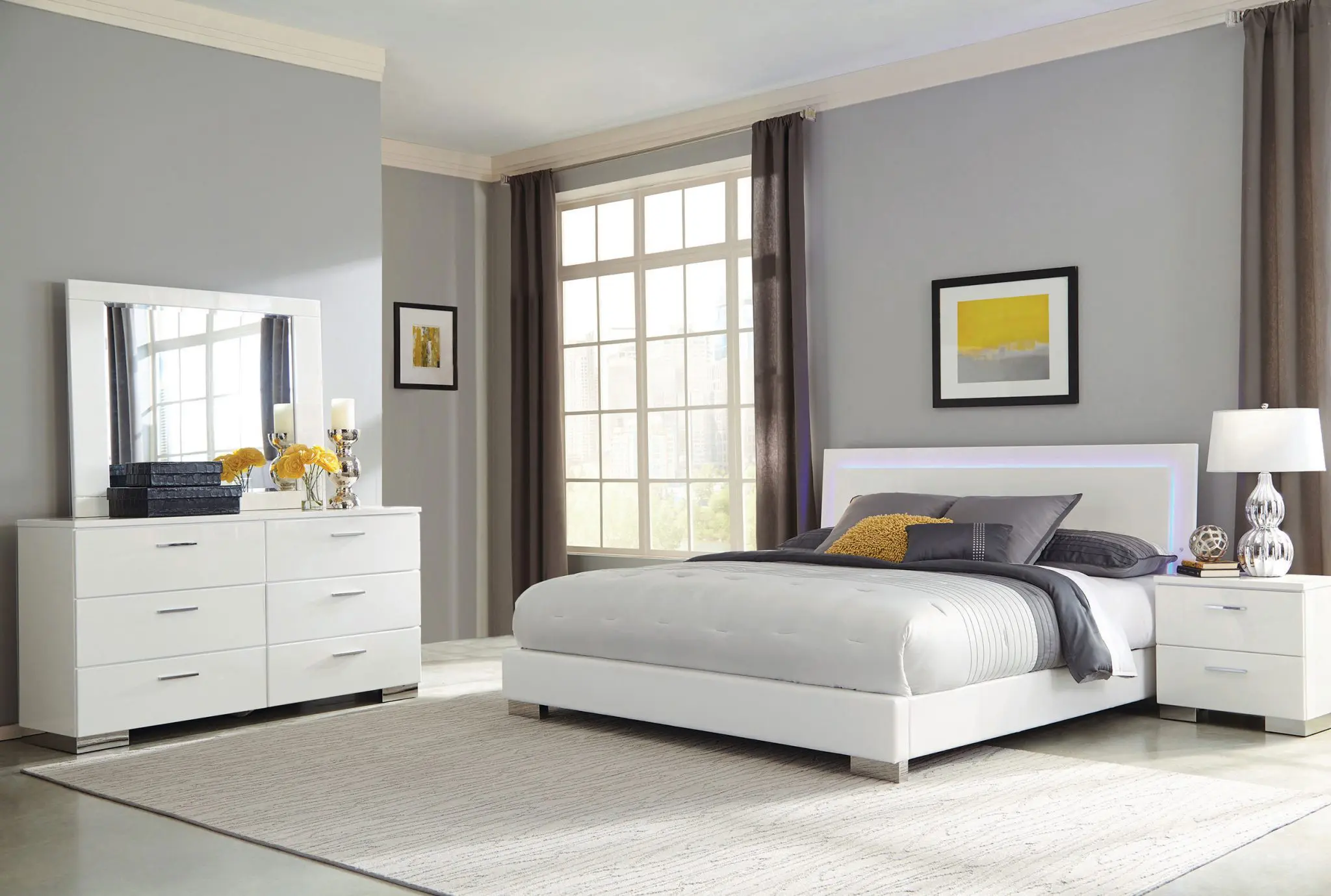 Felicity Bed White High Gloss