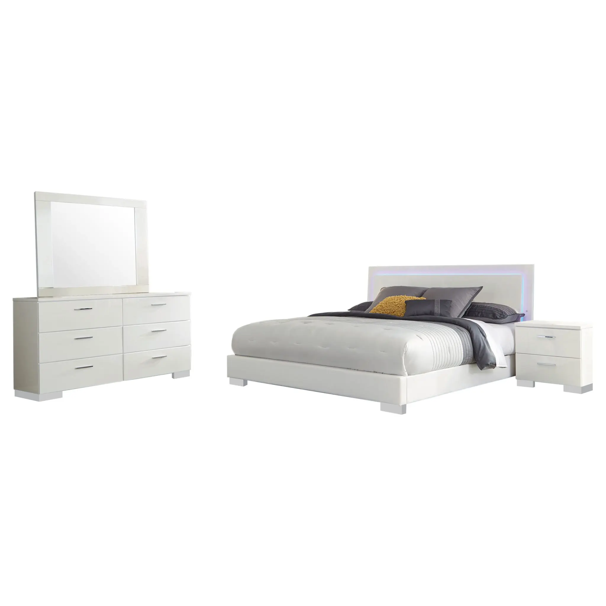 Felicity Bed White High Gloss - Image 2