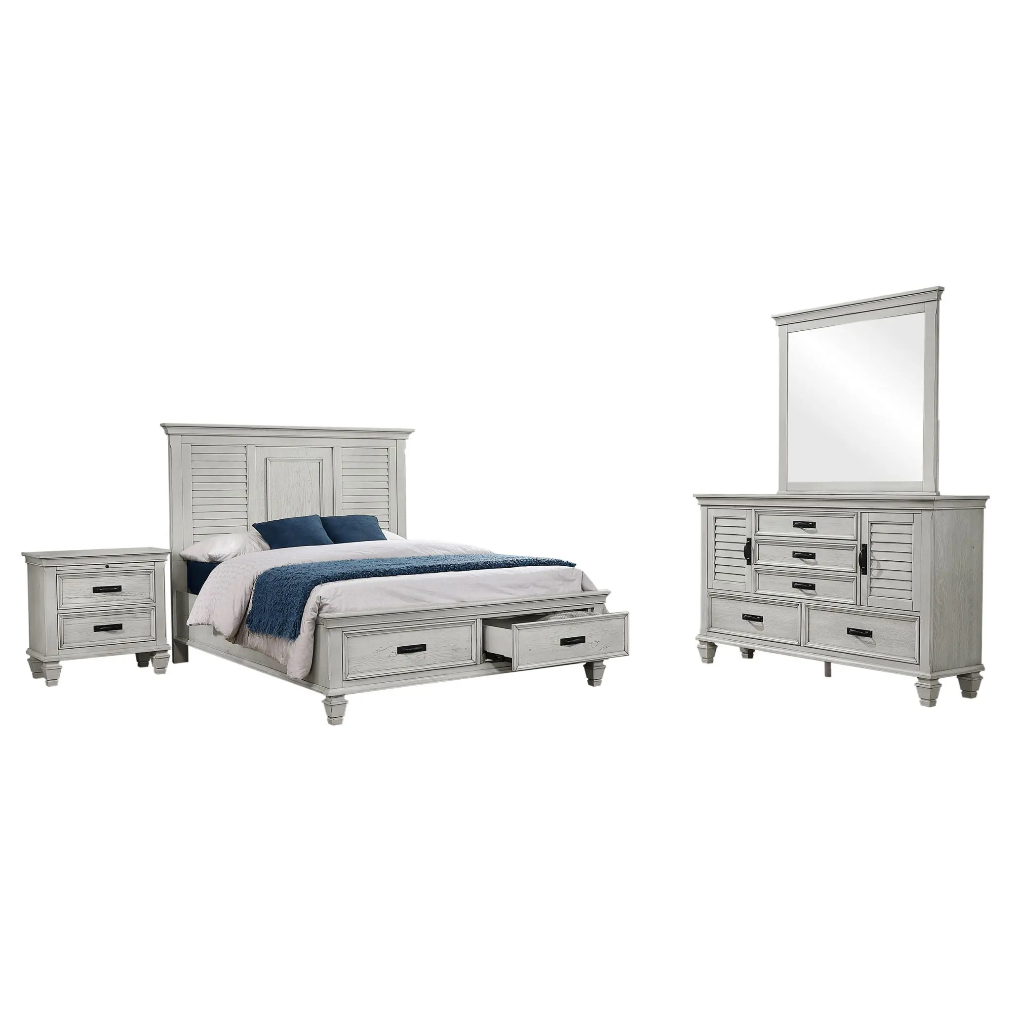 Franco Storage Bed Distressed White - Image 2