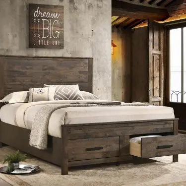 Woodmont Storage Bed Rustic Golden Brown