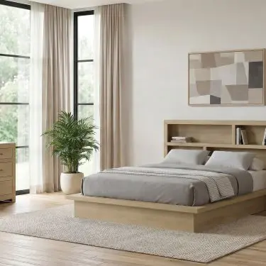 Hendricks Bookcase Bedroom Set Light Oak