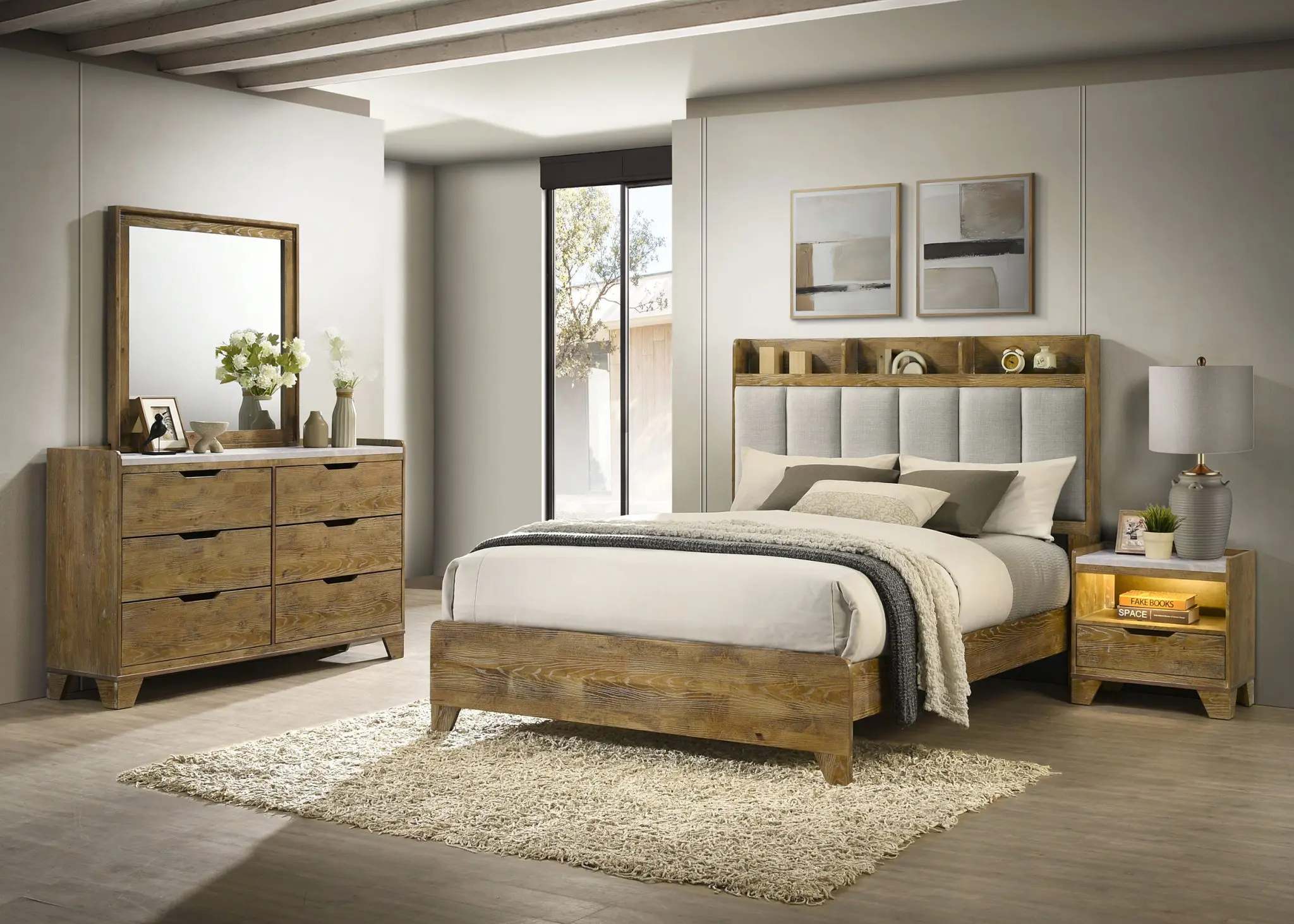 Henderson Bed Medium Oak