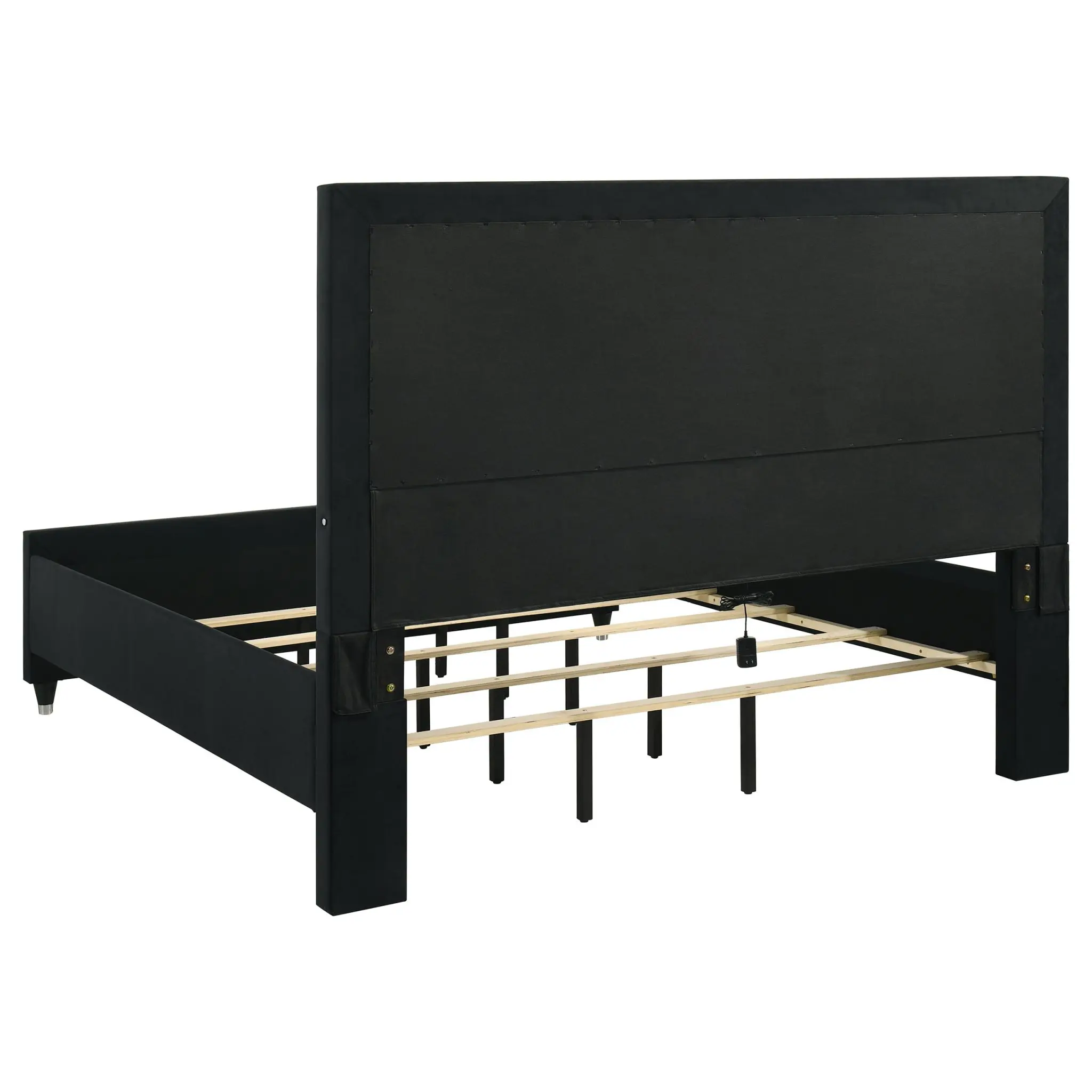 Ravenne Velvet Upholstered LED Bed Black - Image 4