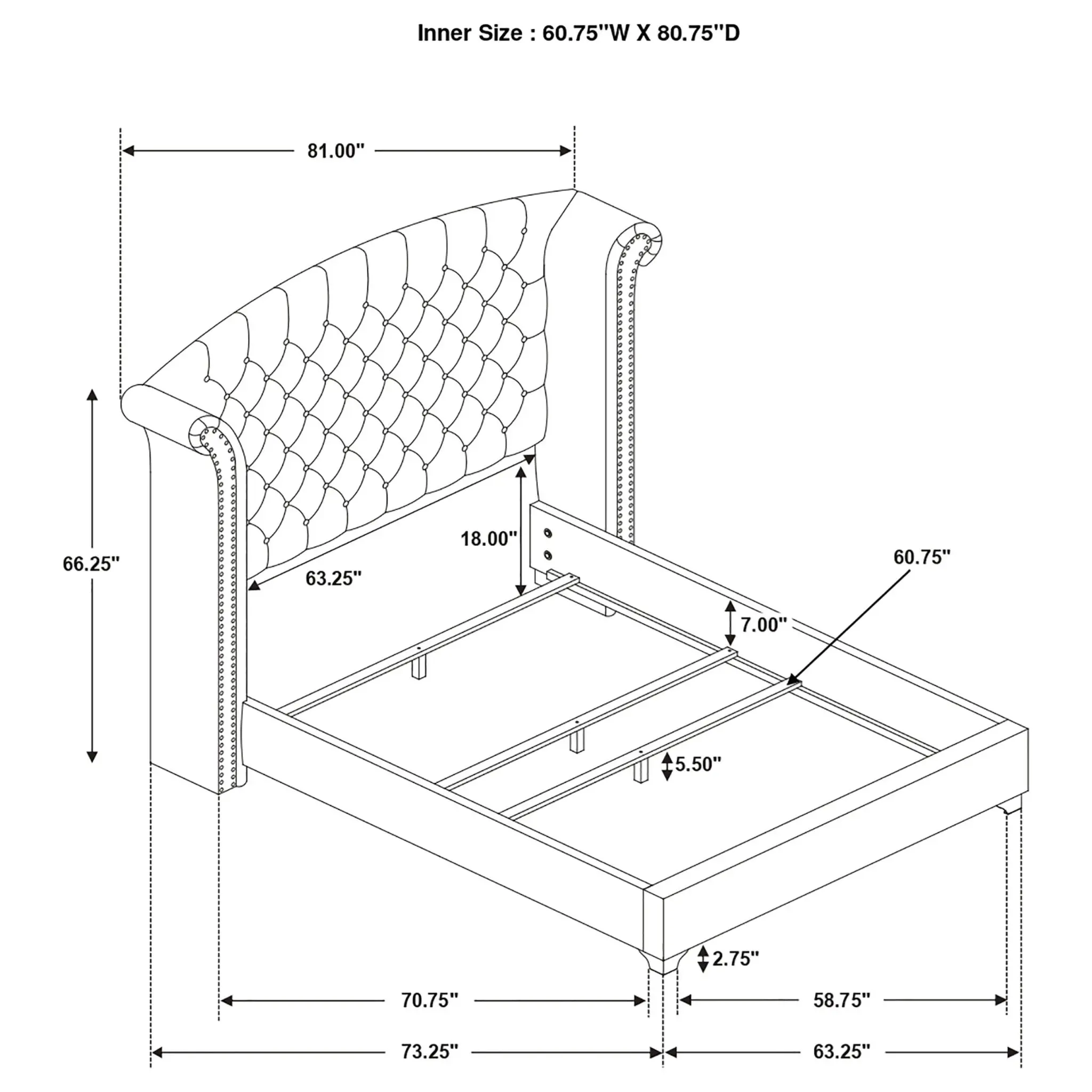 Melody Upholstered Bed - Image 10