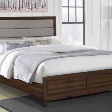 Welsley Upholstered Bed Walnut