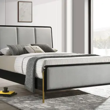 Arini Upholstered Bed Black and Grey