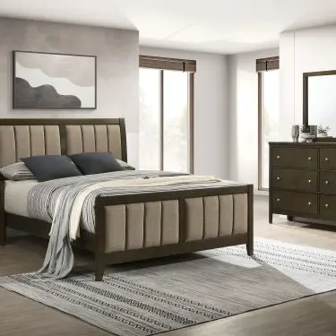 Wilkes Upholstered Bedroom Set Dark Cocoa