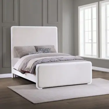 Anastasia Upholstered Bed Pearl White