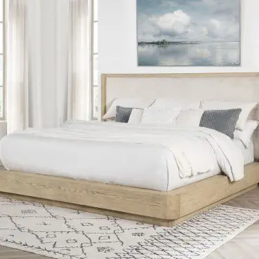 Kailani Wingback Bed Beige Oak